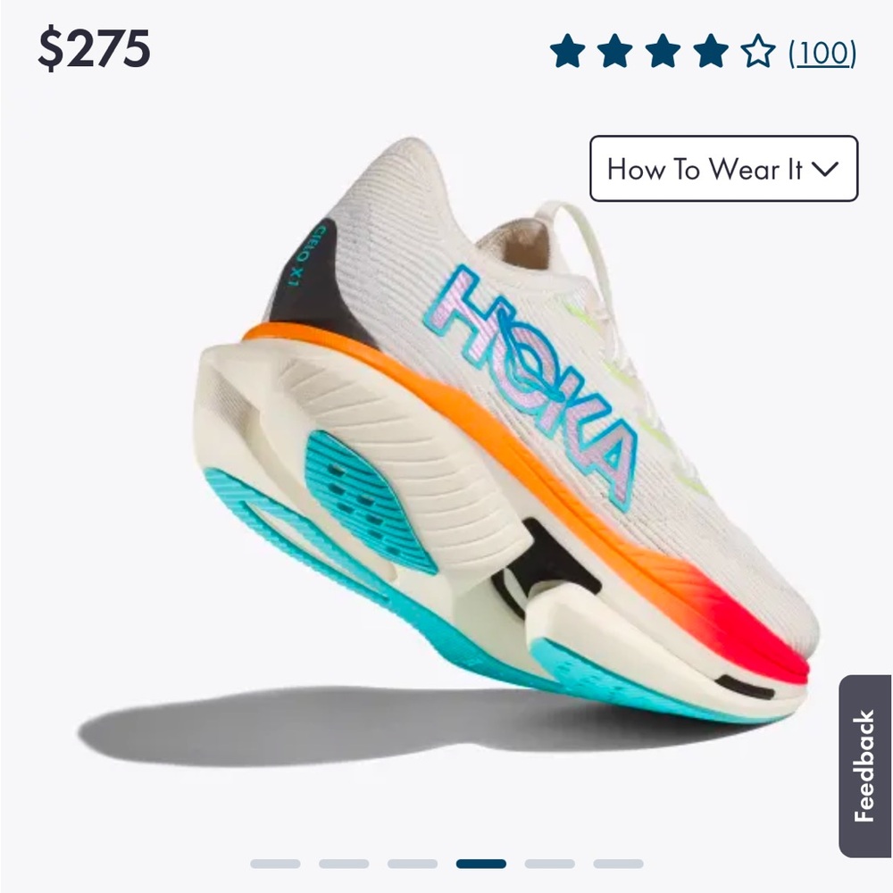 Hoka One One Blue and Neon Running Shoes